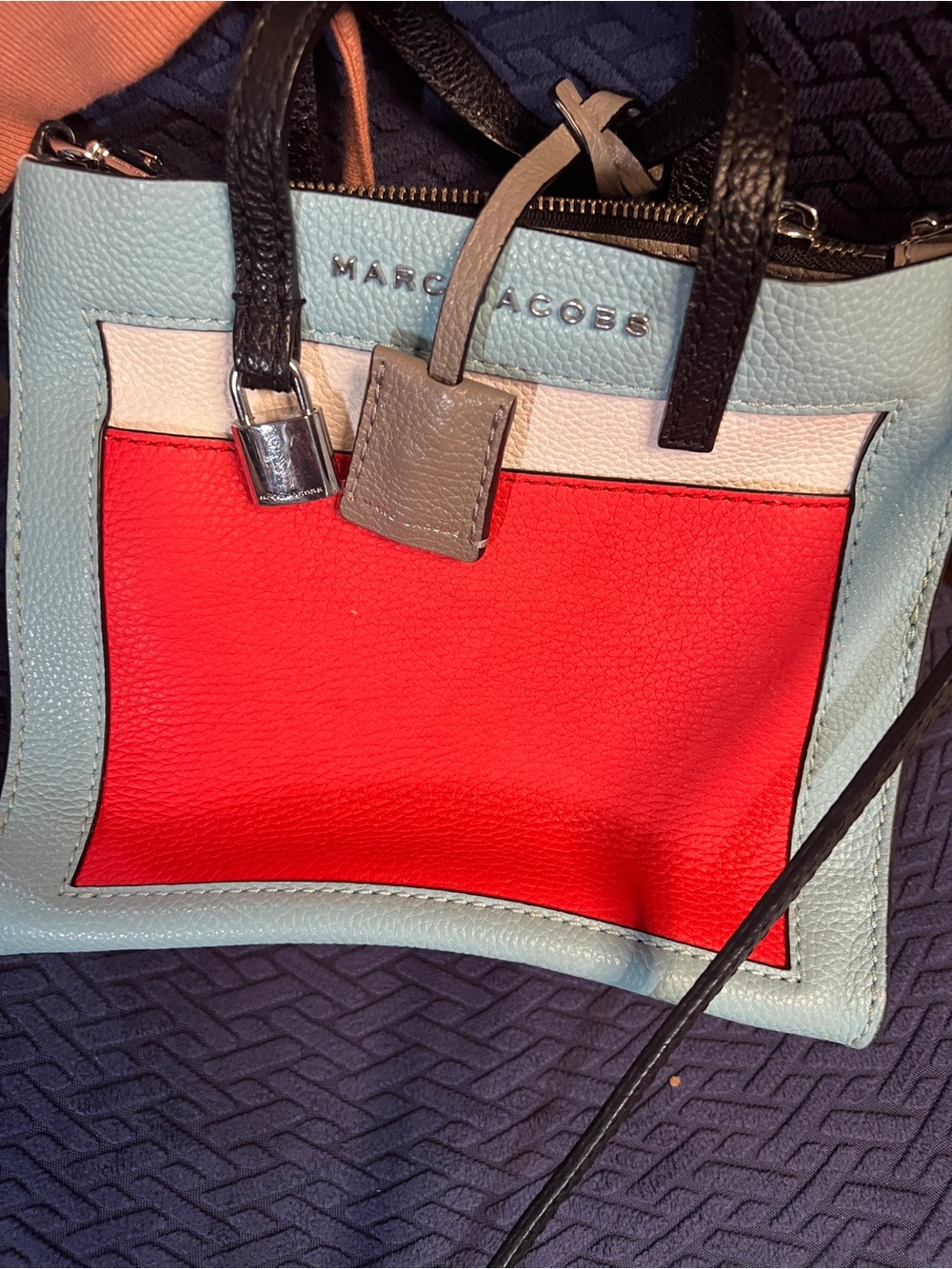 Marc Jacobs Colorblock Mini Grind Tote "Blue Heaven Multi"